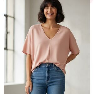 Zara v-neck oversize blouse, size S